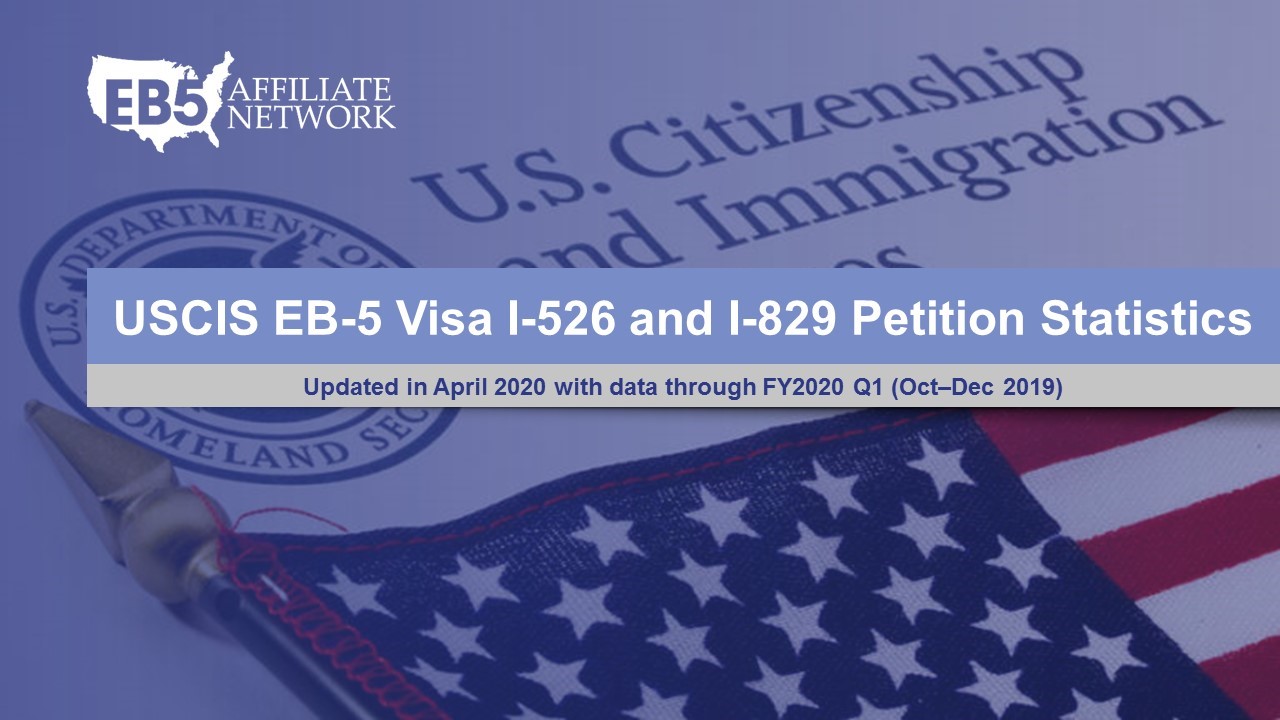 USCIS EB-5 Visa I-526 and I-829 Petition Statistics PowerPoint Presentation. Updated April 2020; data through FY2020 Q1.