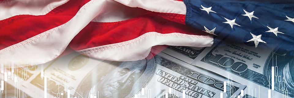 A U.S. flag with dollars on it, representing minimum investment capital to boost economic growth.