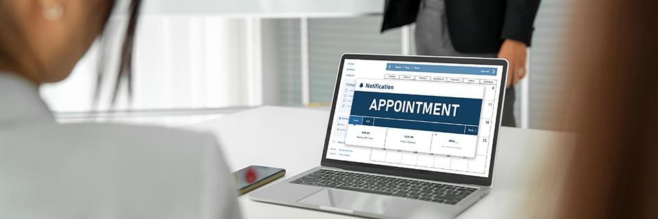 A computer on a table