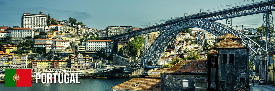 A scenic view of a city in Portugal.