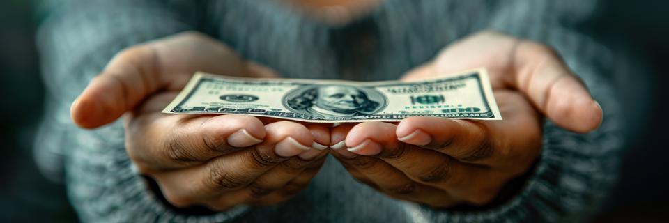 Hands holding U.S. dollar bills, symbolizing EB5 investors receiving returned capital after a project succeeds and funds are repaid through a structured redemption process.